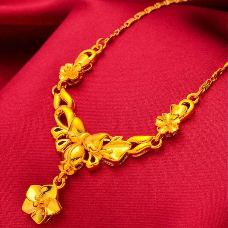 Gold necklace female jewelry Multi layered flowers CRRSHOP women lover fashion trend Christmas gift