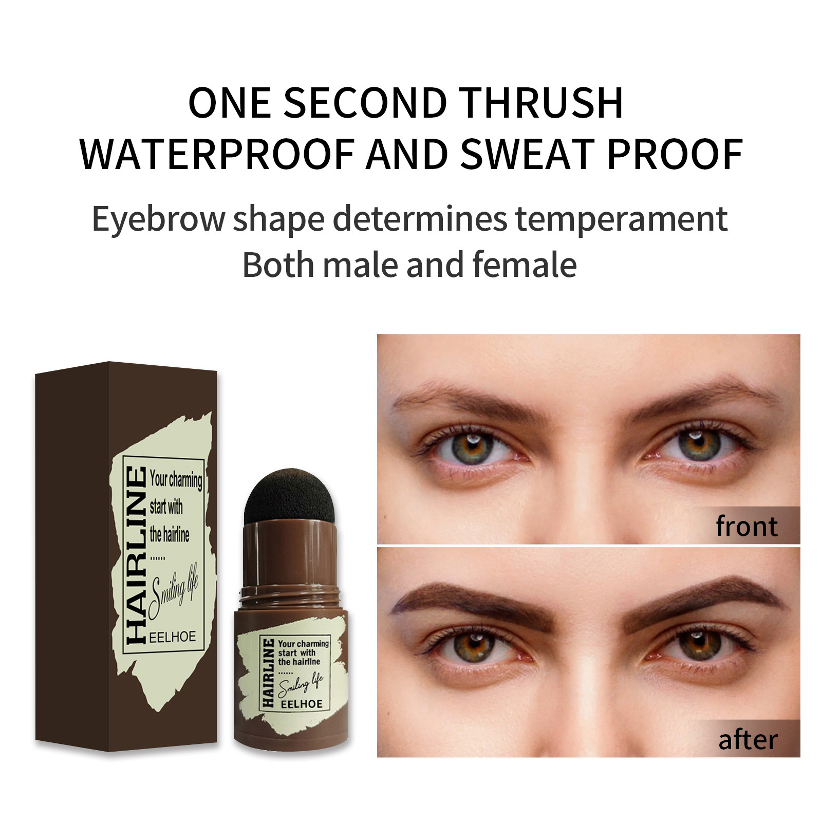  EyeBrow Stamp Shaping Kit Eyebrow Stencils Waterproof Long Stick Shape Stamp Brow Lasting Natural Contouring Makeup Kit 
