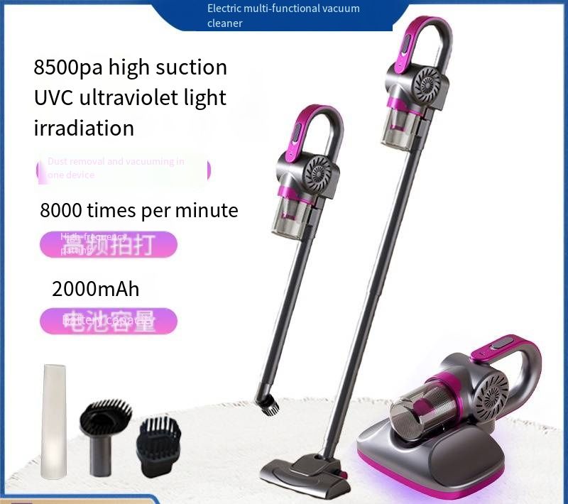 Wireless Handheld Mite Remover UV Sterilization Machine 2-in-1 Vacuum & Floor Mop All-in-One Bed Dust Mite Cleaner