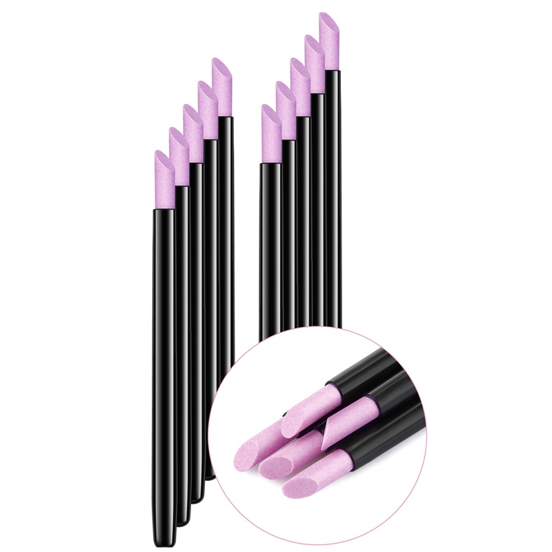 10PCS Pumice Stone Nail File Cuticle Stone Pusher Nail Sanding Sticks Nail Art Pen Cuticle Remover Trimmer Buffer Manicure Tools for Household Beauty Salon Peeling Dead Skin Repairing