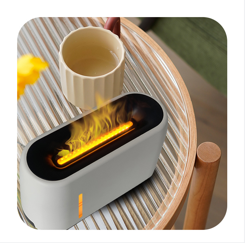 240ml Flame Humidifier Essential Oil Aroma Diffuser with Remote Control RGB Color Lighting Simulate Fire Effect