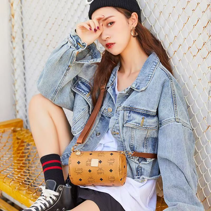 2024 New Fashion Korean Style Trendy Princess Round Cylinder Bag Retro Girl's Outfit Multi-functional Shoulder Bag