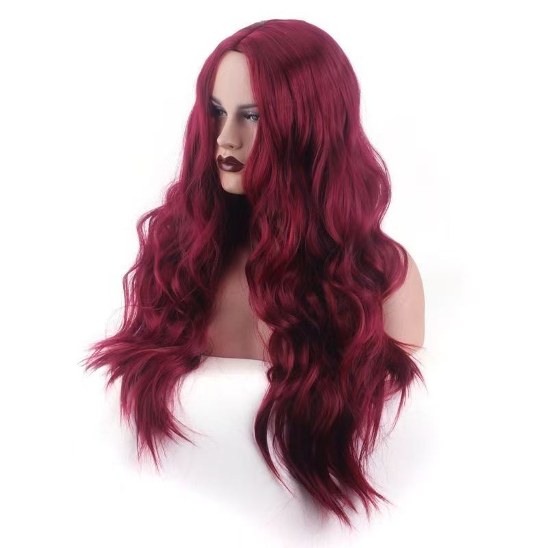 Wig European and American wigs for women long wavy curly hair wigs for women hair wigs high temperature silk chemical fiber headpiece