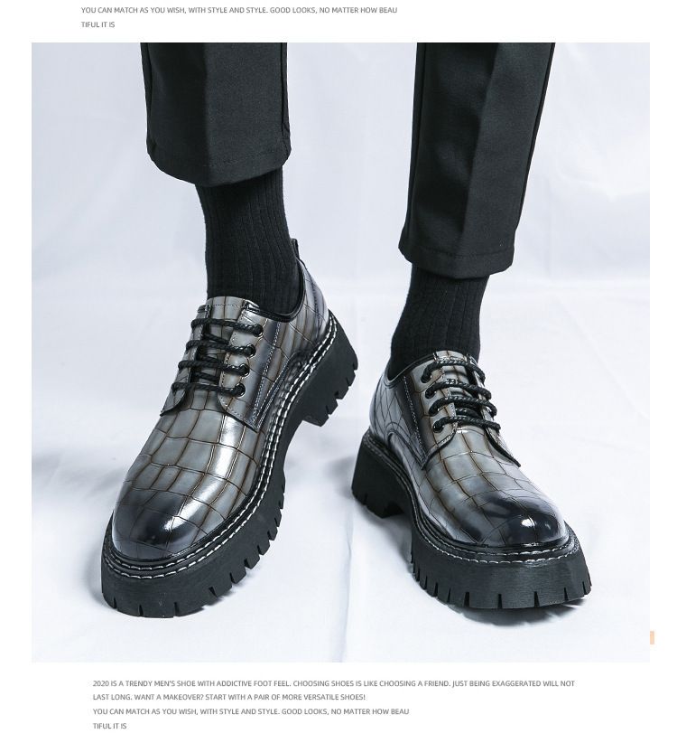 New men's thick-soled height-increasing club fashion shoes for Spring and Autumn 2025 cross-border large-sized men