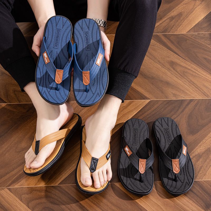Men's Summer Non-slip Flip Flops, Comfort Cushioned Sole Beach Slippers, Casual Outdoor Sandals in 3 Colors, EU Sizes 41-45