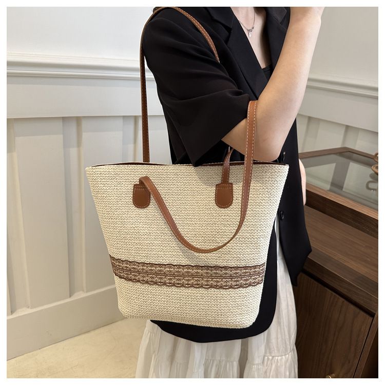 2024 new fashion simple large capacity Tote bag spring leisure beautiful atmosphere shoulder bag 6531