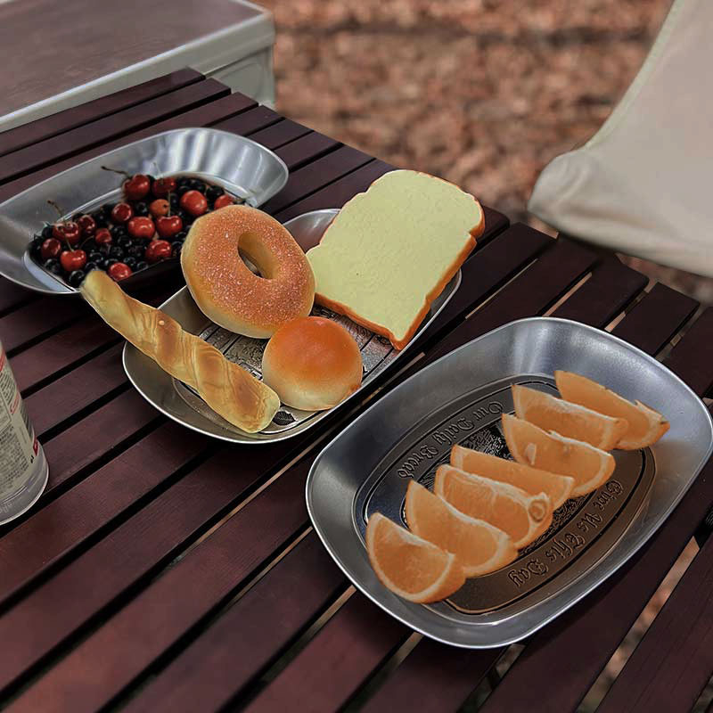 Outdoor Dessert Dining Plate Deeper Design Shaped Kitchen Nut Cake Fruit Dessert Snack Steak Tray for Camping Picnic