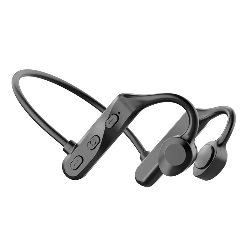 New bone conduction Bluetooth headset Earless wireless sports fitness Ear-hanging vibrato explosion modelsblack