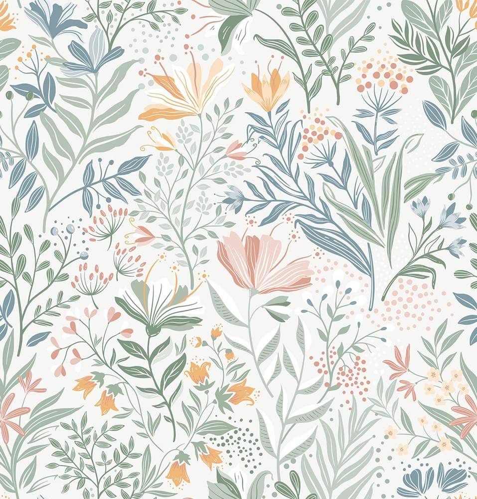 Floral Peel and Stick Wallpaper Floral Boho Contact Paper Flower Removable Self Adhesive Waterproof Wallpaper for Bathroom Bedroom Nursery Wildflower Botanical Contact Paper 40cm*124cm