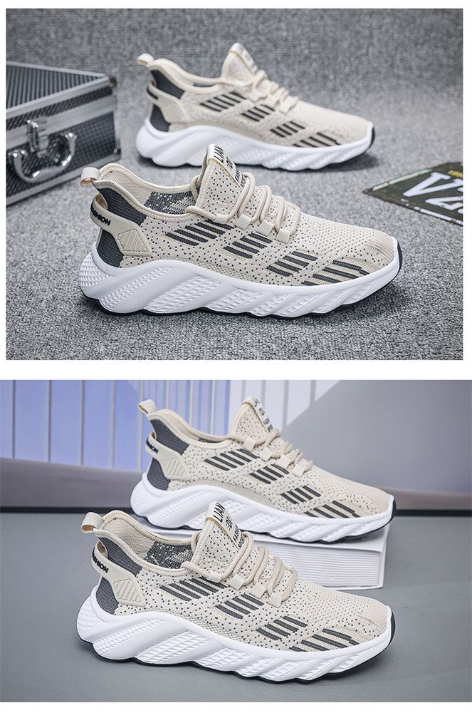 2024 autumn new breathable men's sneakers mesh men's shoes casual shoes men's fashion flying woven running shoes AD128
