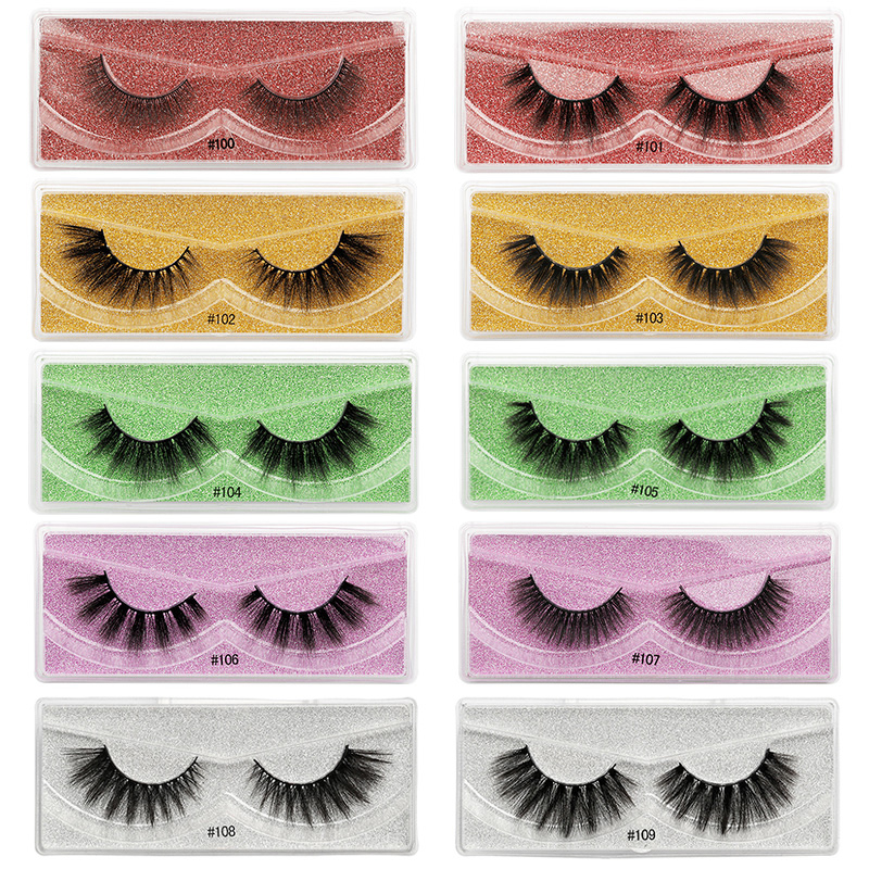 3D imitation mink eyelashes 10 / 20 pair suit color bottom card mixed natural false eyelashes