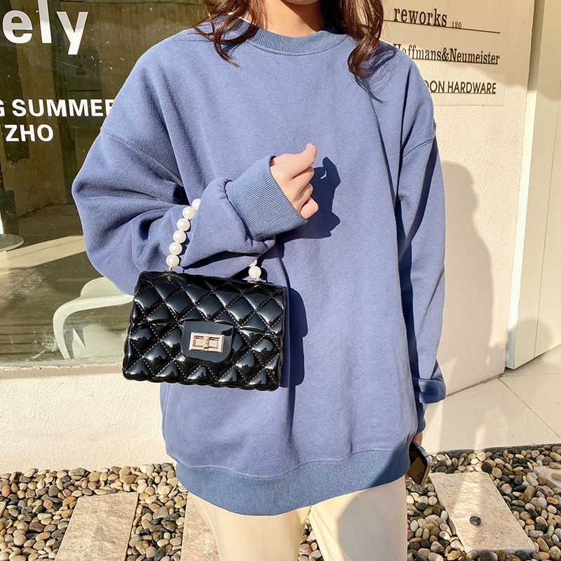 2022 Jelly Bag Cute Mobile Phone Bag Fashion Rhombic Buckle Women's Handbag Shoulder Crossbody Chain Small Bag