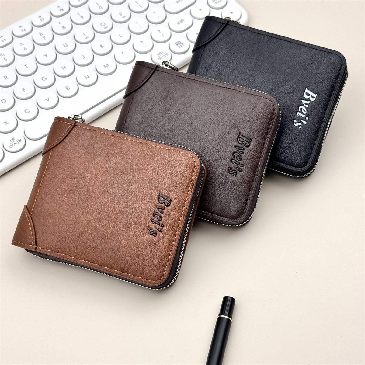 Men's Wallet with Premium Zipper Coin Pocket