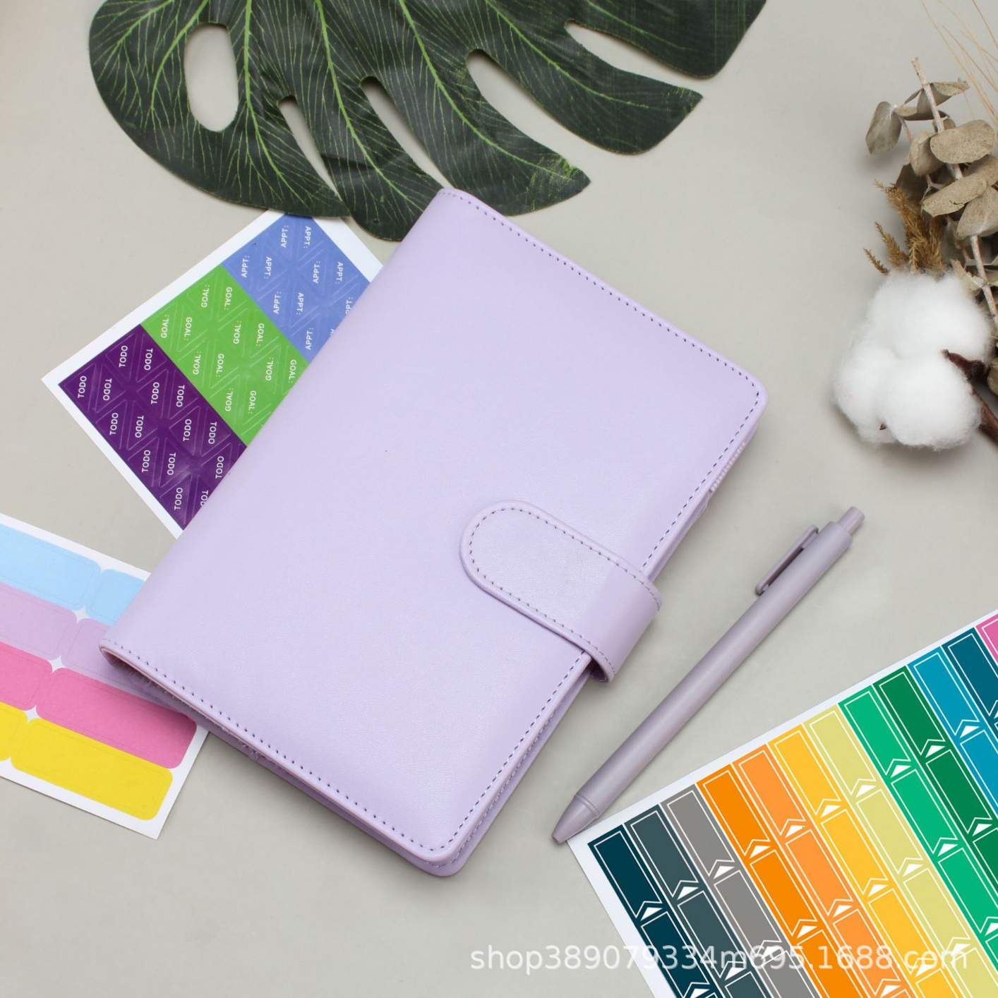XJYS-010 A6 PU Leather Budget Binder Notebook Cash Envelopes System Set,with Binder Pockets for Money Budget Saving Bill Organizer