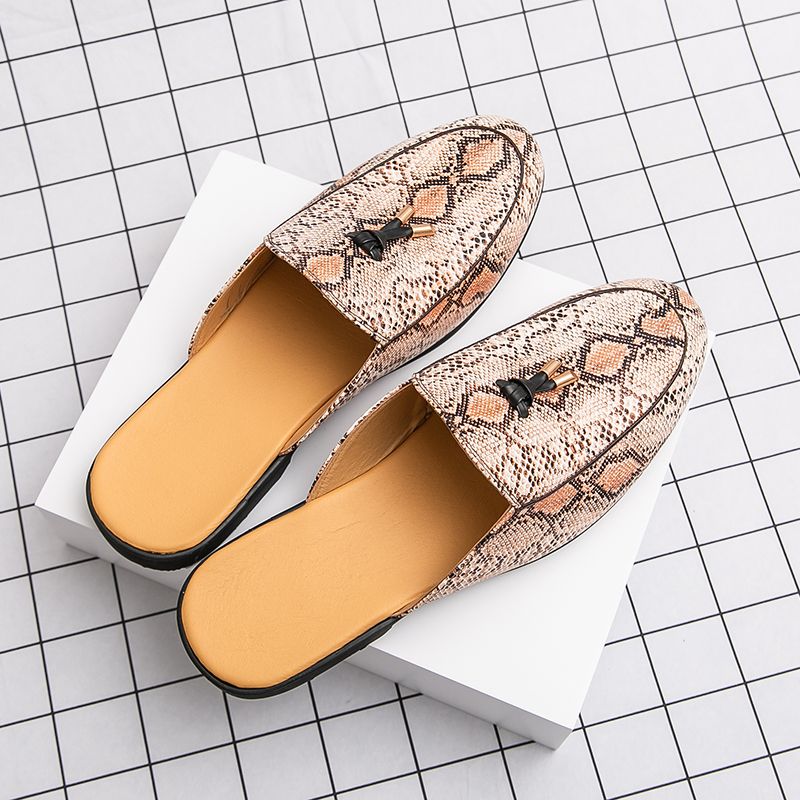 Youth Men Leisure Cool Mules Man Summer Slippers Fashion Casual Leather Loafers Flats Shoes Pu Breathable Slip On Footwears For