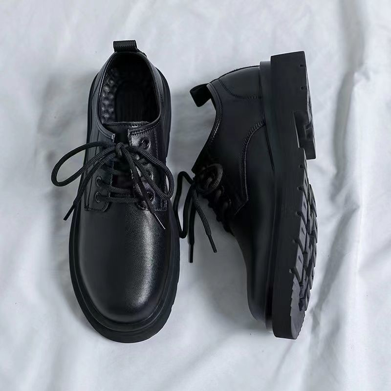 639474268035510 Men's Summer New Waterproof Non-Slip Black Leather Shoes Business Breathable Casual Shoes