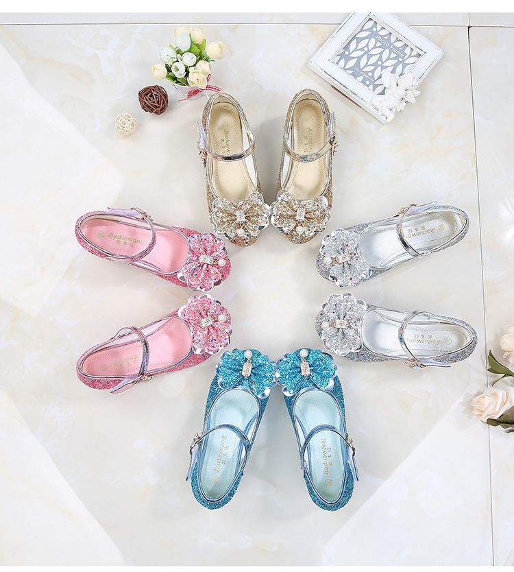 Dress Shoes Girls' High Heels Princess Shoes New Spring Autumn Children's Shoes Performance Shoes Girl's Crystal Shoes