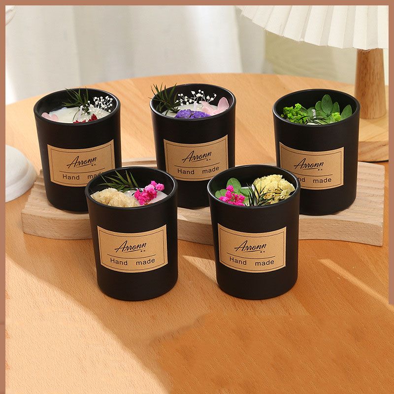 1105-8 Multiple Colors Home Decorative Cylindrical Frosted Glass Candle Jars With Lid