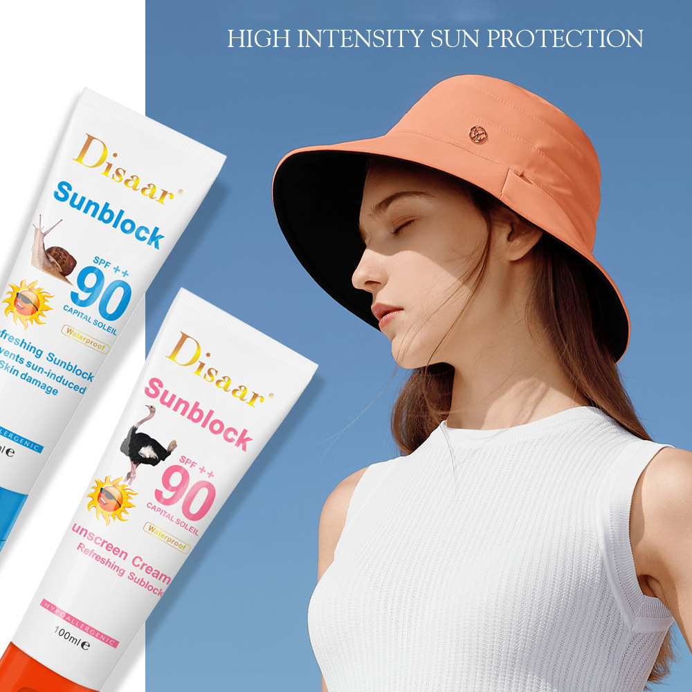 SPF 90 Face and Body Sunscreen Cream Moisturizing Refreshing Not Greasy Sun Screen Light Breathable UV Protection Skin Cream 100ml