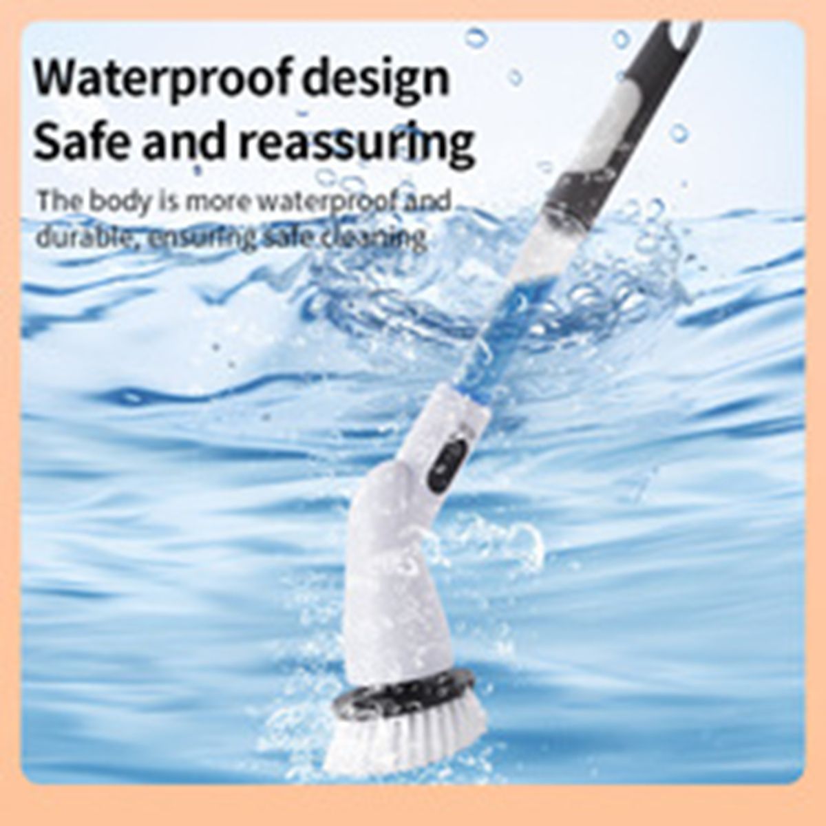Eight in one multifunctional bathroom electric cleaning brush, handheld long handle, automatic rotation, telescopic cleaning and bathing