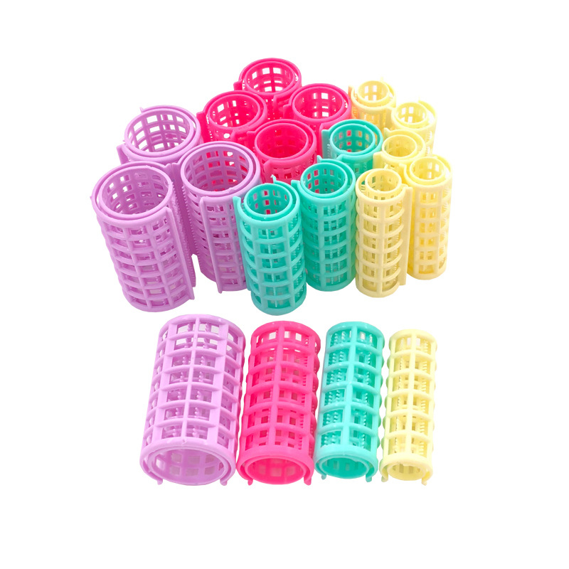 30 Pieces Plastic Hair Rollers Curlers Snap on Rollers Self Grip Rollers Hairdressing Curlers No Heat Hair Curlers for DIY Hairdressing Hair Salon Hair Barber, 5 Sizes