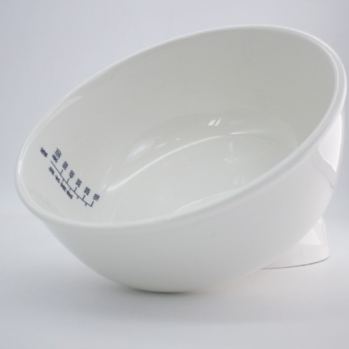 Ceramic Korean design melamine round porcelain restaurant, hotel, and home kitchenware bowl with measurements indication - TC-083 / TC-084