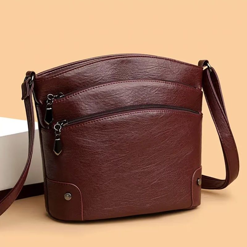 Multi-layer Bucket Bag Retro Single Shoulder Bag Fashion Versatile Multifunctional Women Crossbody Bag
