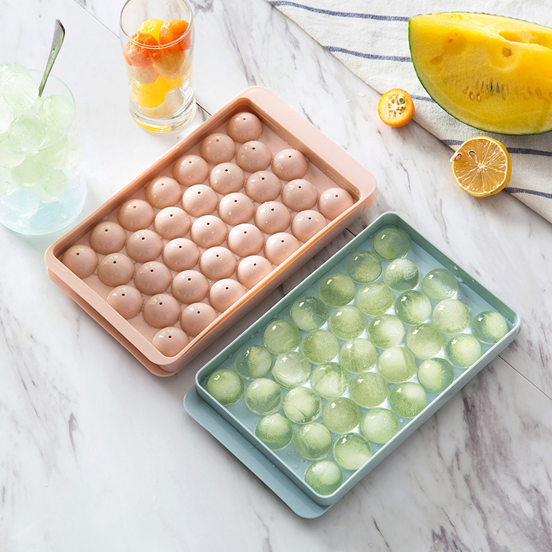 1018 33/18 Grids Round Cone Ice Tray Mold Food Grade PP Flexible Ice Cube Ball Molds for Whiskey Cocktail Party Drink