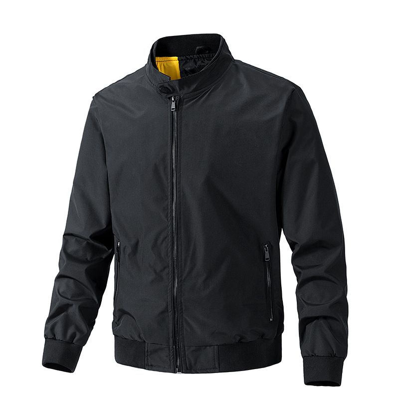 2025 New Plus Size Men's Lightweight Bomber Jacket - Spring Autumn Summer Minimalist Coat, Casual Cross-Border Export Men's Wear