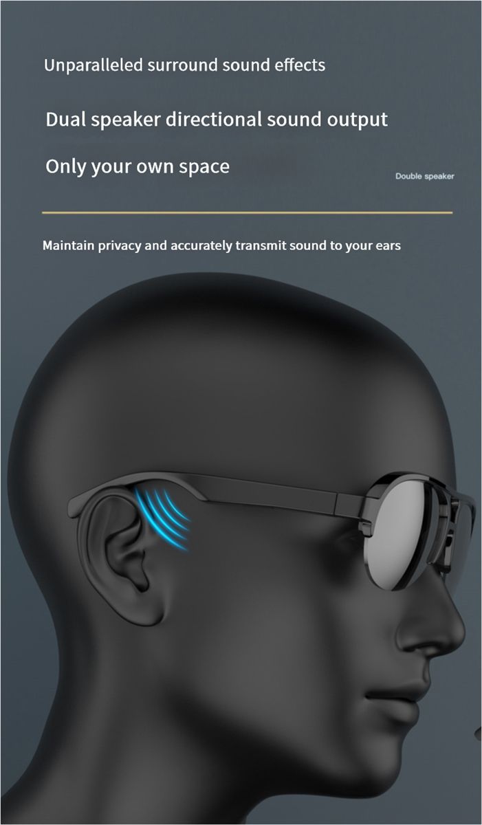  F08 Smart Audio Bluetooth Sunglasses - Wireless Headphones with UV Protection and Multi-functional Sunglasses