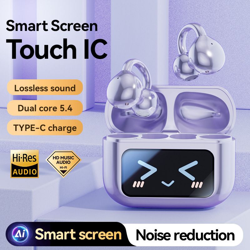 Trendy OpenEar ClipStyle Bluetooth Headphones, Lightweight Clipon Structure for Secure Wearing, Noise Reduction Technology, LongLasting Battery Life.Portable for Workout