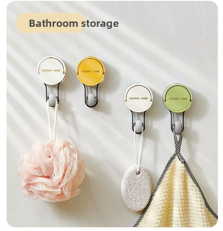 Suction cup hook, strong vacuum no-drill adhesive hook, towel rack, traceless movable hook for kitchen, bathroom, and toilet walls