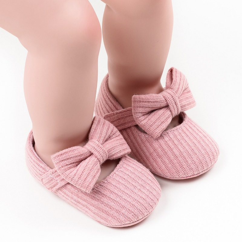 6601 baby toddler shoes soft-soled non-slip children's shoes bow knitted baby men and women