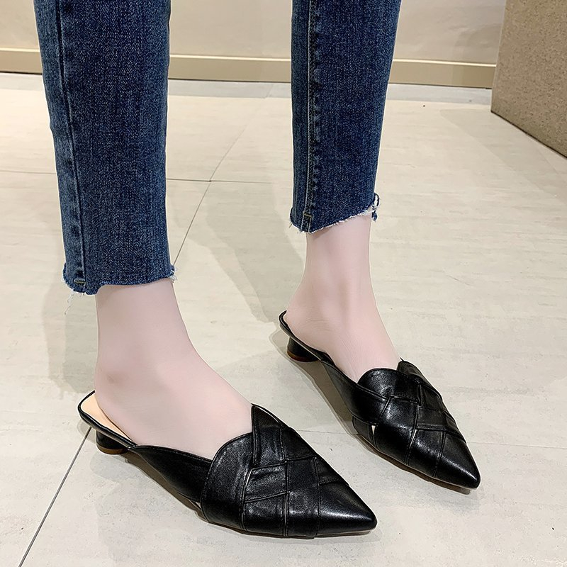 80 women's light tip slippers vintage design leather fabric elegant girl sandals