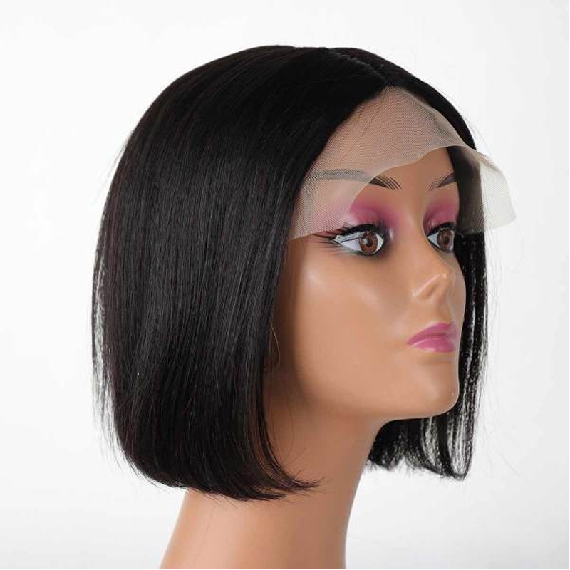 Beauty On Line Brazilian Straight T Part Lace Front Wig Bobo Wigs 100% Human Hair Wigs For  Women wigs (No Lace Front）

