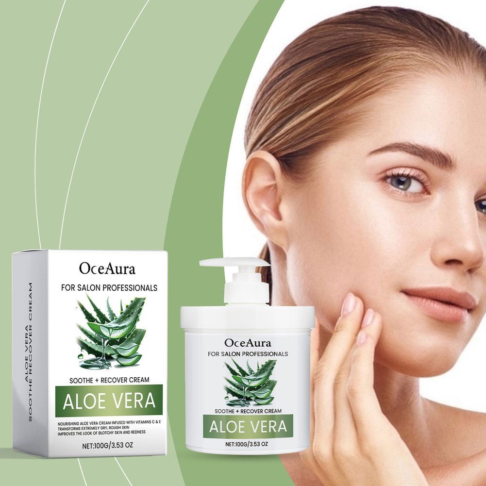 OCEAURA Aloe Vera Face Cream Moisturizing Deep Hydrating Day Cream To Dryness Nourishing Refresh Skin Care for Valentine's Day Gifts