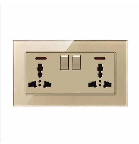 Nepal 13A multifunctional switch socket with indicator light aqua Elegance Gold Multi Socket
