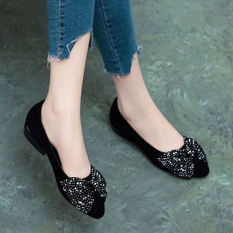 Ladies Leather Shoes Flat Loafers