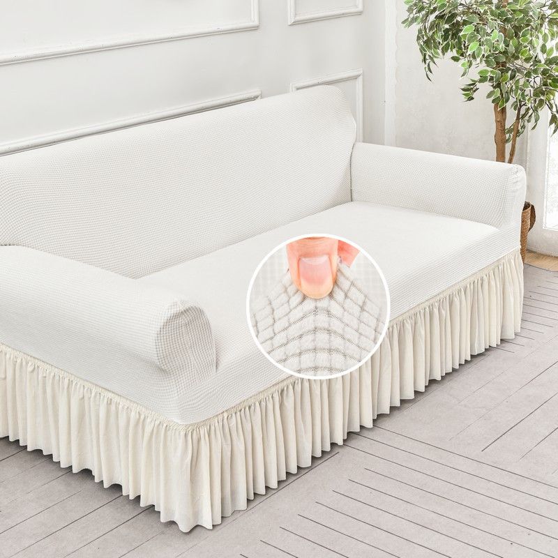 Minimalist Style Elastic Sofa Cover, Full-Wrap Lazy Sofa Protector, High-End Anti-Cat Claw Sofa Cover Cloth, Stretchable Non-Slip Sofa Slipcover for Home Living Room, Easy to Install & Clean