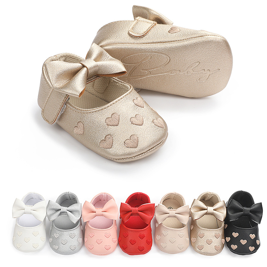8114 Baby PU Leather Baby Boy Girl Baby Moccasins Moccs Shoes Bow Fringe Soft Soled Non-slip Footwear Crib Shoes