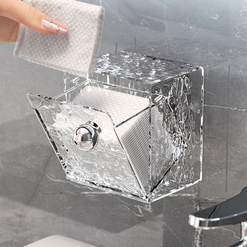 Glacier texture makeup cotton shelf box bathroom without perforation wall hanging shelf high color cotton tag box flip cap lipstick box