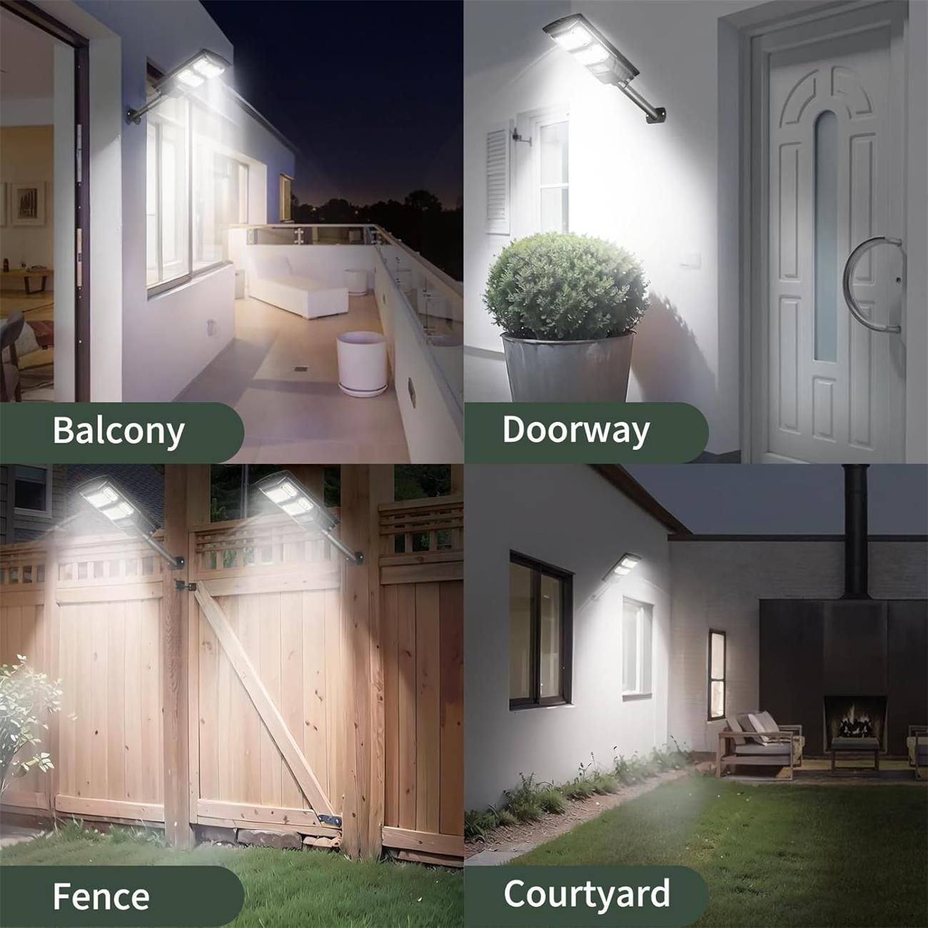 Solar Lights Outdoor Waterproof, Solar Street Lights Outdoor, LED Solar Flood Lights Dusk to Dawn with Motion Sensor and Remote, Yard (Solar LED 2 Eyes)