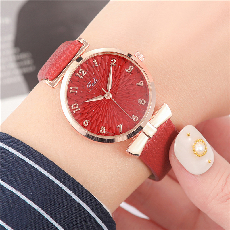 PD1008-1 Fashion Women Digital Chronograph Wrist Watch Petal Pattern Face Quartz Belt Strap Ladies Watches