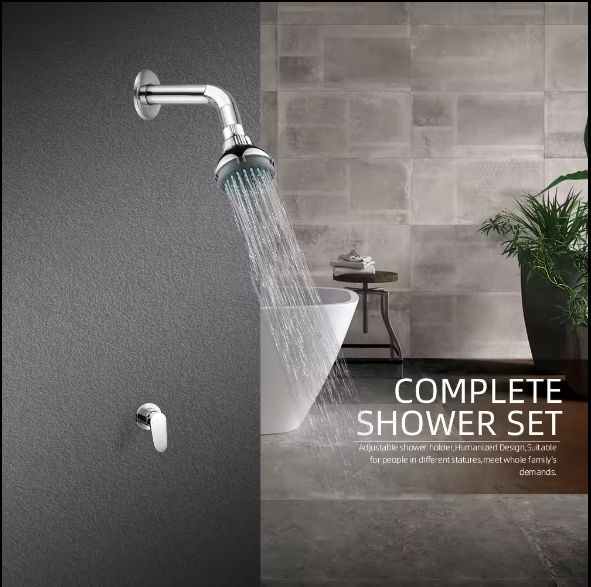 Top Shower Head with 5 Settings - Bathroom portable shower head rainfall - Rotating shower head  