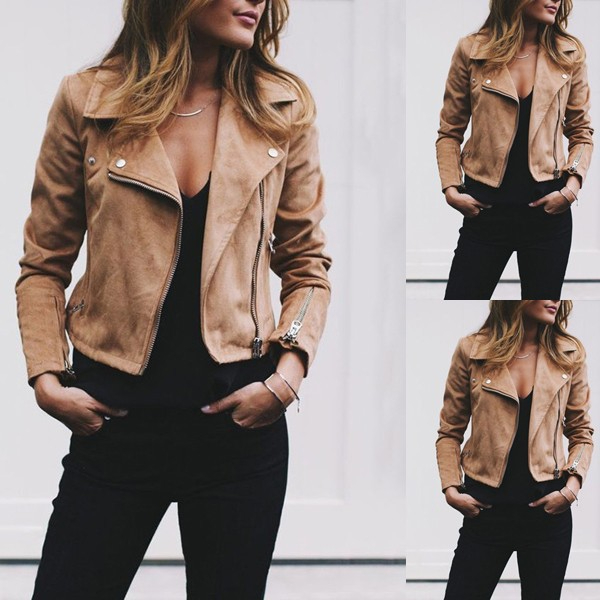 1938# Women's Autumn and Winter New Lapel Short Coat Irregular Jacket Top