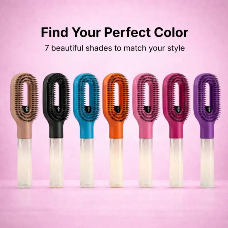 Multifunctional Spray Hair Brush Rechargeable Press Water Spray Design Natural Boar Bristle Scalp Massage Comb Anti-frizz Shiny Hairdressing Accessories For Women