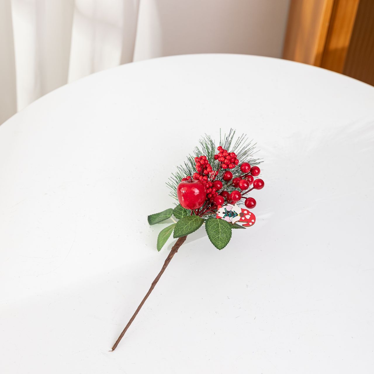 1PCS Christmas Berry Artificial Pinecone Red Fruit for Christmas Decoration Flower - Faux Pine Tree BranchesGREEN/RED