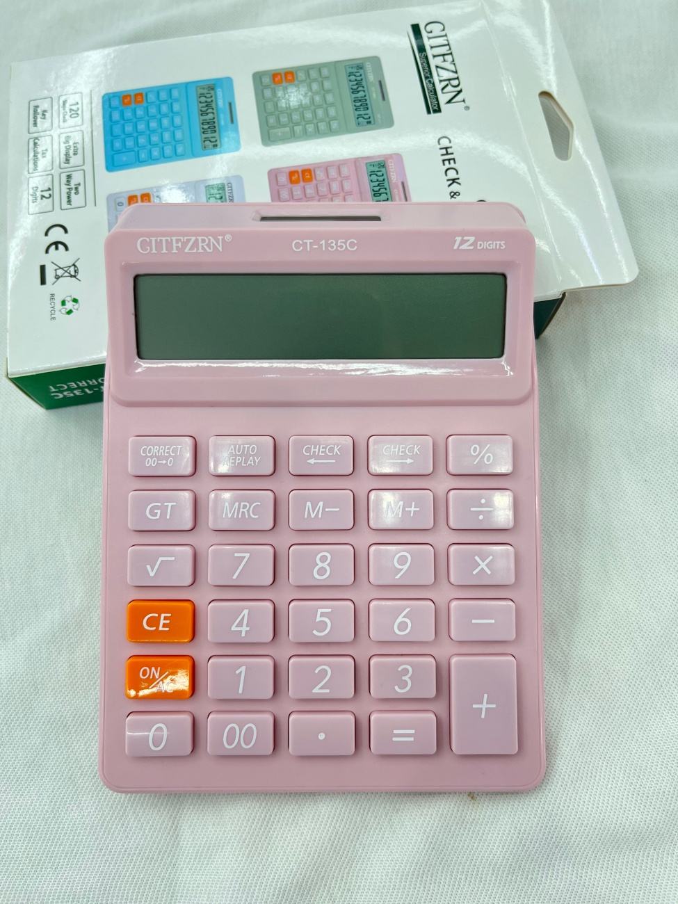 Candy Color High-Appearance Portable Calculator Anti-Slip Body 12 Digit Large Screen Desktop Calculating Machine for Student Office Accounting Daily Use