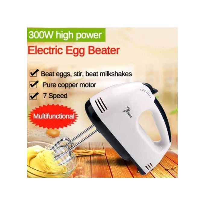 Fashion Electric Hand Mixer For Cake High Power Egg Cake Beater - White
