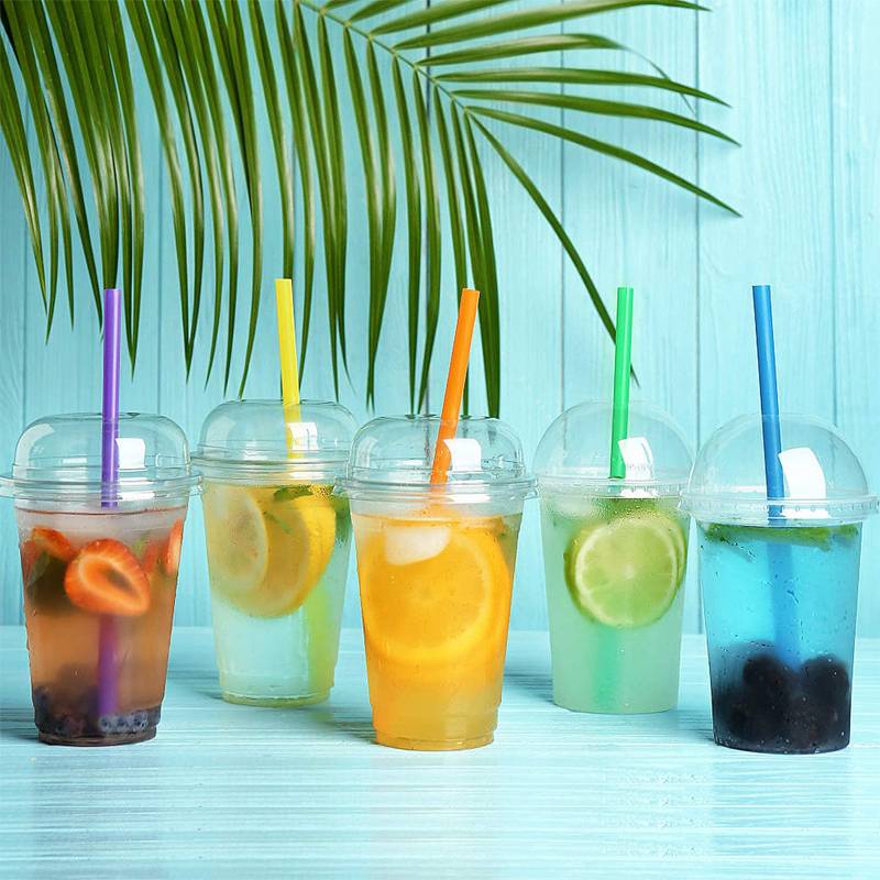 100Pcs Plastic Disposable Straws Colorful Milktea Drinking Straws Party Birthday Celebration Supplies Kitchenware Accessories